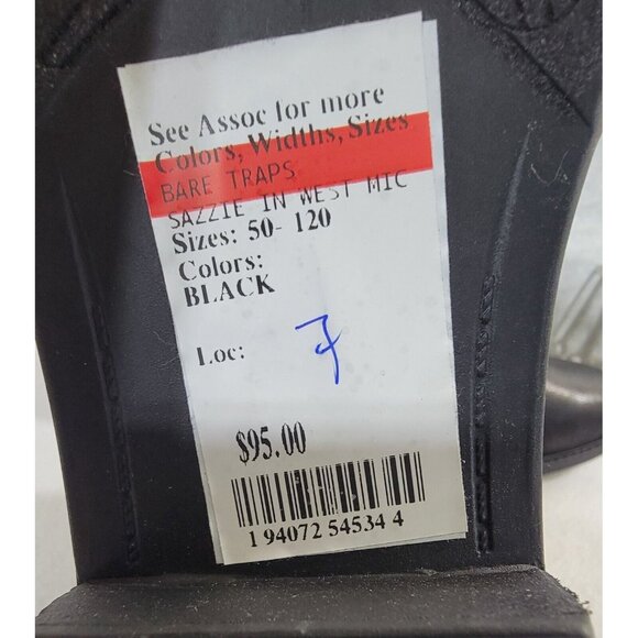 Baretraps Womens Black Sazzie Ankle‎ Booties Leather Upper Size Zip Size 7M NEW - Picture 3 of 13